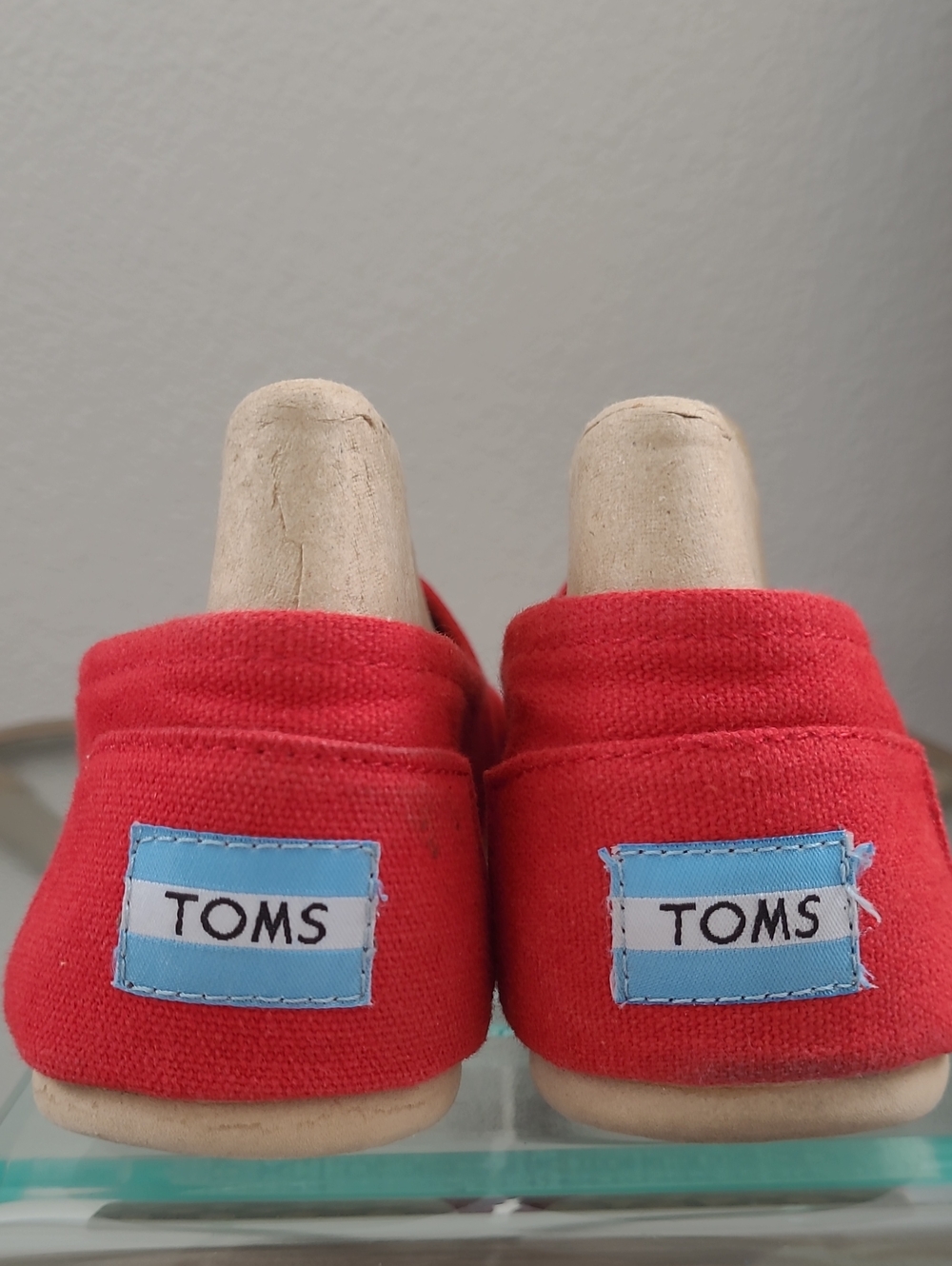 Toms Red Canvas Slip-On Loafers - Picture 6 of 13